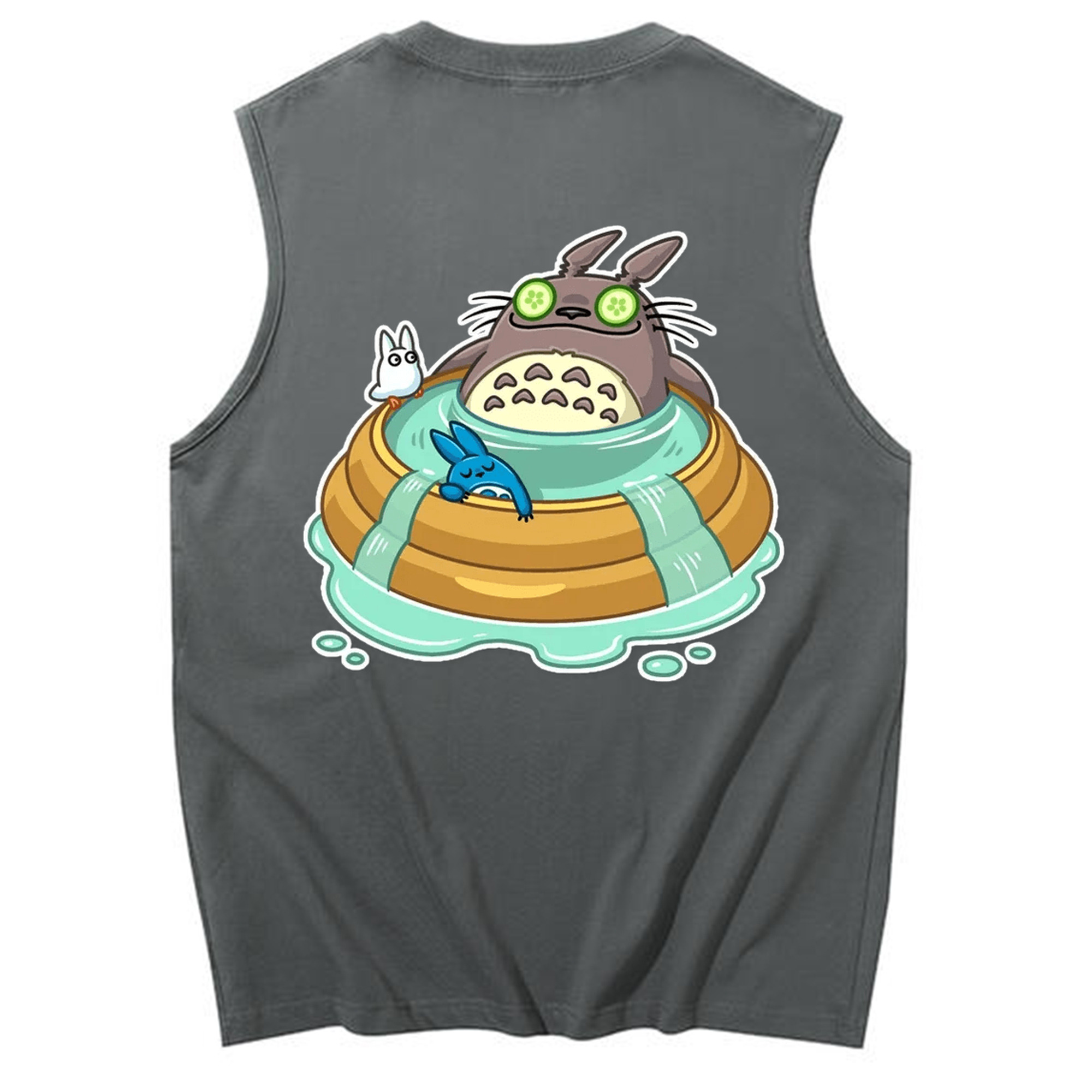 （画像用） となりのトトロ 草壁メイ 草壁サツキ My Neighbor Totoro Satsuki Kusakabe Mei Kusakabe コットン100％タンクトップ（背面プリント）